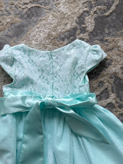 Princess faith size 4 mint/ blue tulle and lace dress, Kids 4/4T