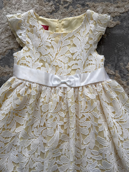 Princess Faith size 6 yellow liner with white lace dress, Kids 6/6X