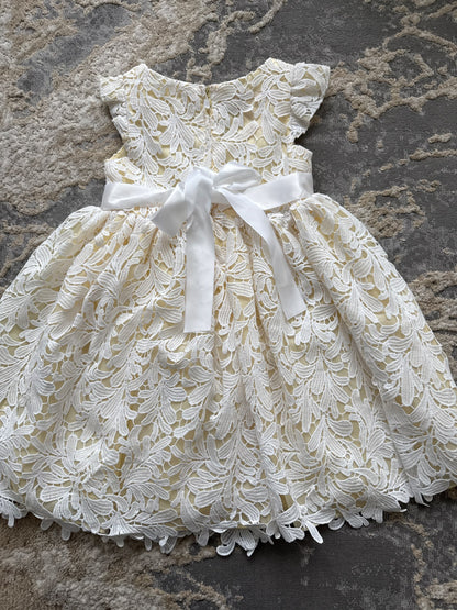Princess Faith size 6 yellow liner with white lace dress, Kids 6/6X