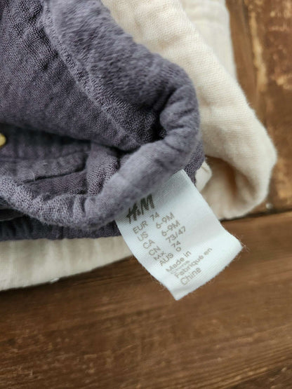 H&M, Textured-weave henley and short set, 6-9 months, EUC, Kids 9 Month (6-9M)