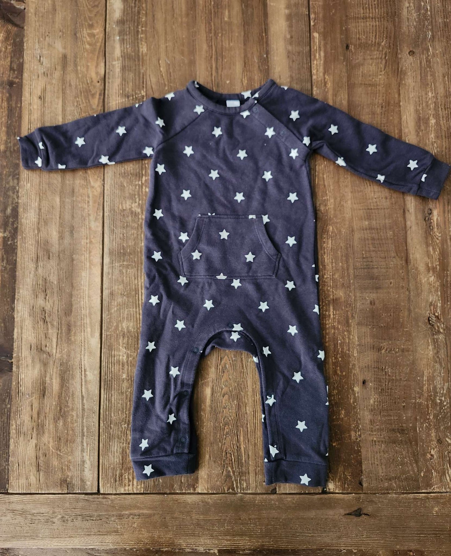 Nordstrom, fleece-lined romper, dark grey, 12 months, Kids 12 Month (9-12M)
