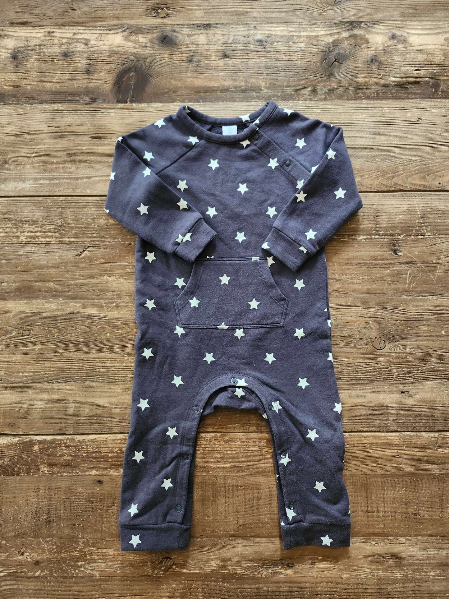 Nordstrom, fleece-lined romper, dark grey, 12 months, Kids 12 Month (9-12M)