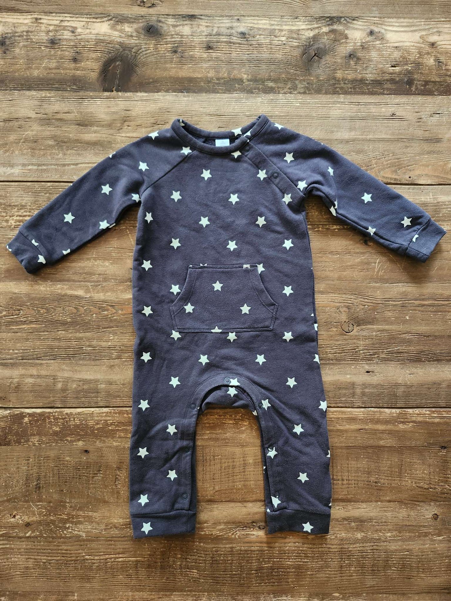 Nordstrom, fleece-lined romper, dark grey, 12 months, Kids 12 Month (9-12M)