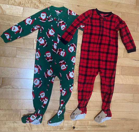Fuzzy Footie Pajamas, 2-Pack, Santa & Bear Themes, Carter's, 4T, Kids 4/4T