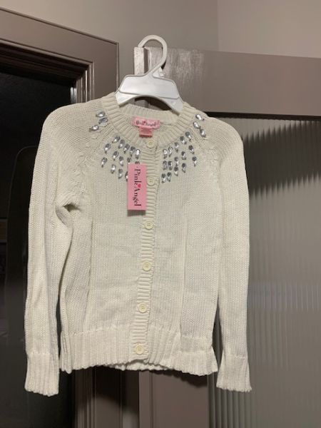 Cream Button Up Cardigan. Pink Angel. Size 12