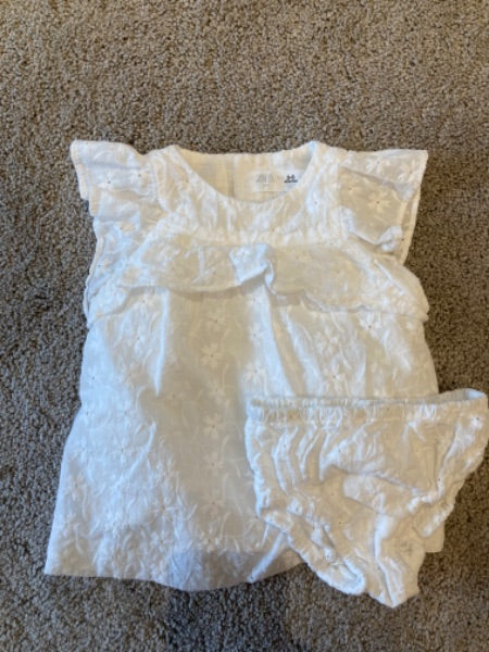 White Baby Dress - 3-6 months, Kids 6 Month (3-6M)