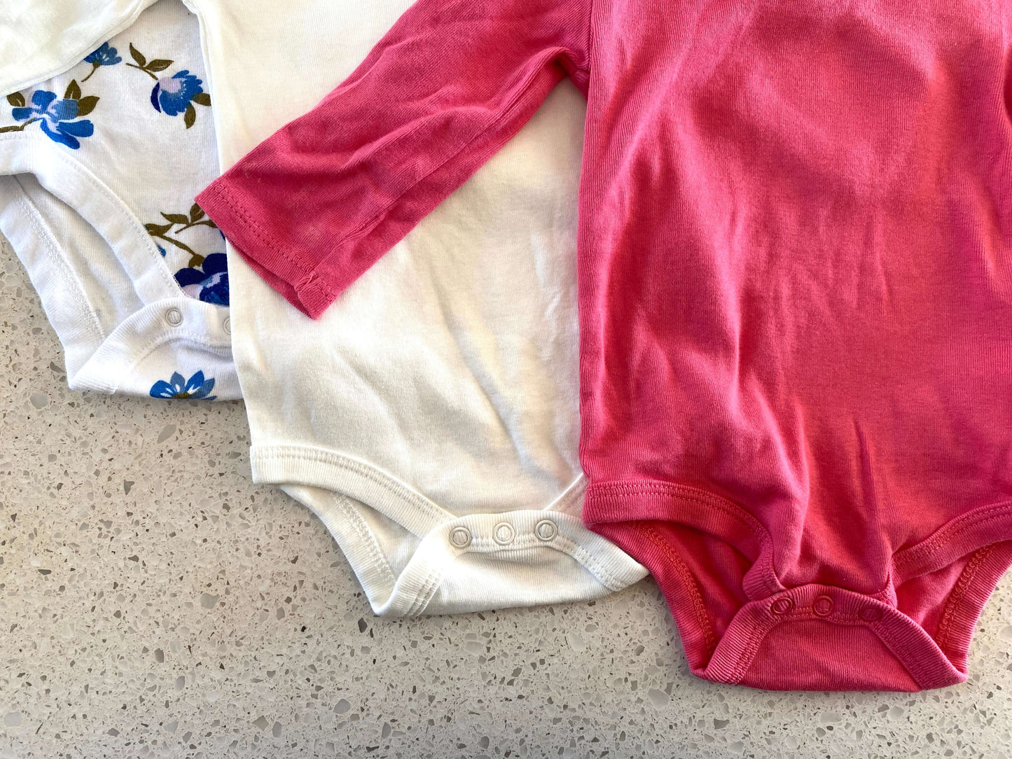 3 Long sleeve Diaper Shirts , Kids 6 Month (3-6M)