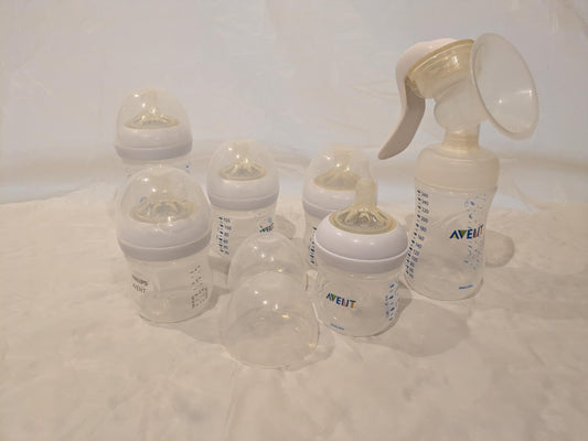 Philips Avent Bottles and Manual Breast Pump