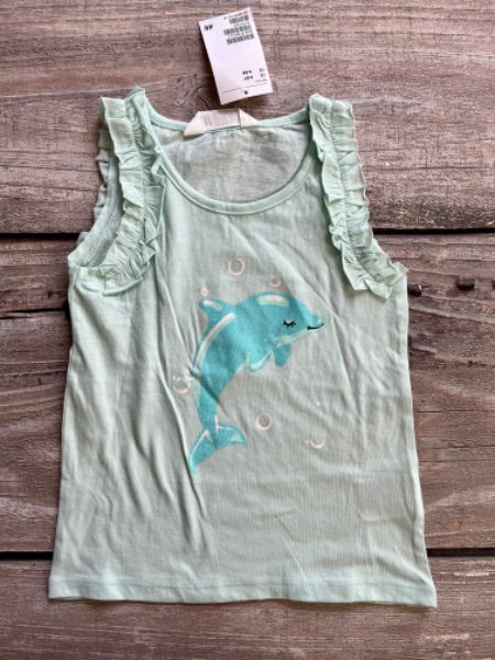 H&M size 4-6 girls dolphin tank top, brand new with tags, Kids 6/6X (extra small)