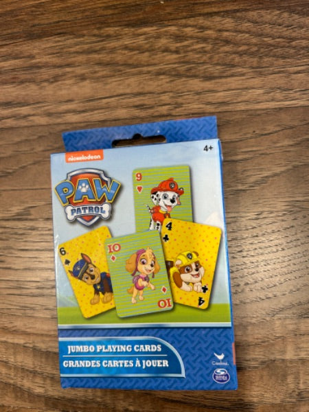 Paw patrol jumbo playing cards - NEW