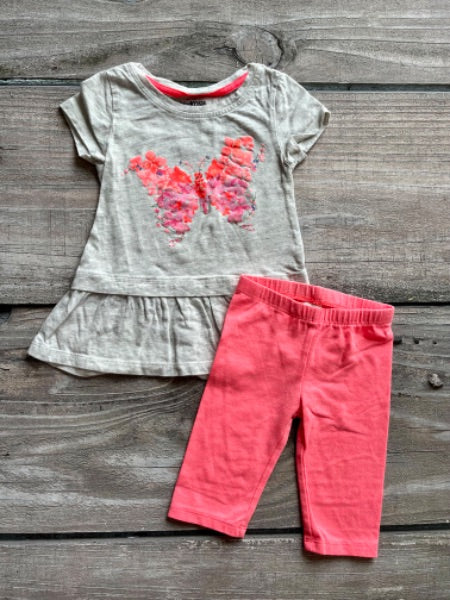 Osh Kosh size 2 girls butterfly top and matching capris set, Kids 2T