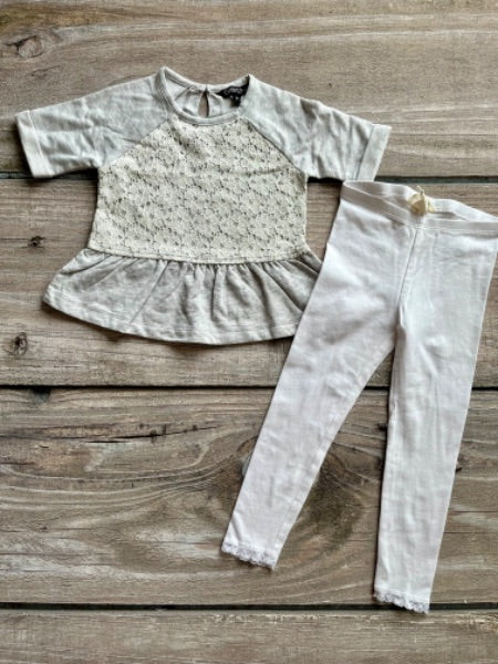 H&M size 2-3 leggings and George size 2 crochet peplum top, Kids 2T