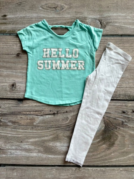 Carter’s size 2 girls summer top and H&M size 2-4 leggings outfit, Kids 2T