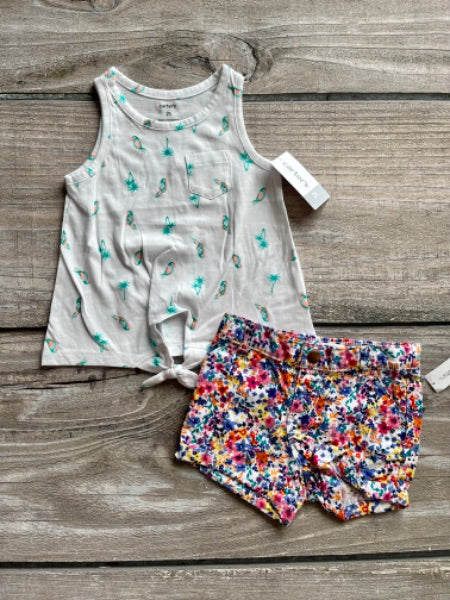 Carter’s/Old Navy size 2 girls tank top and shorts outfit, brand new with tags, Kids 2T