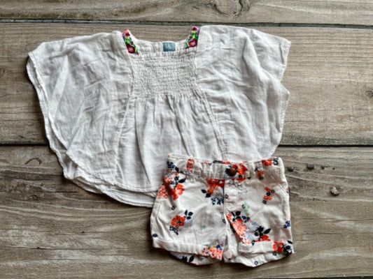 BabyGap/Old Navy size 3T girls summer top and floral shorts outfit, Kids 3T