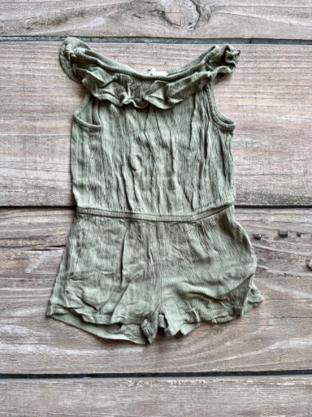 H&M size 3-4 girls khaki colour summer romper, Kids 4/4T