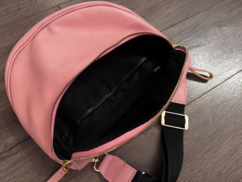 Full-Grain Leather Fanny Diaper Bag