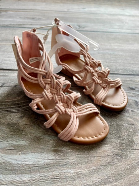 Joe Fresh size 12T girls rose gold gladiator style sandals, brand new with tags, Shoes 12 (Toddler:2-4yr)