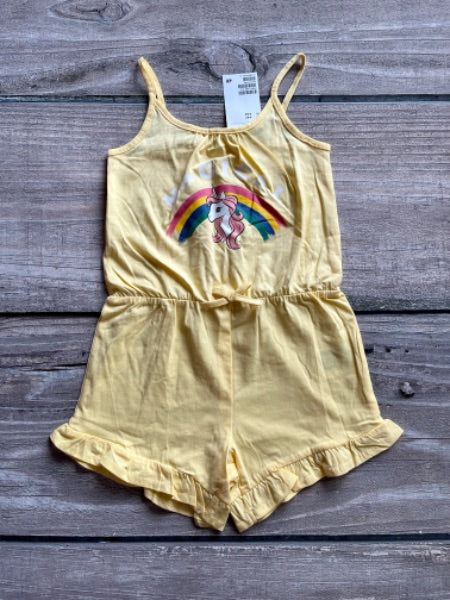 H&M size 4-6 girls unicorn summer romper, brand new with tags, Kids 6/6X (extra small)