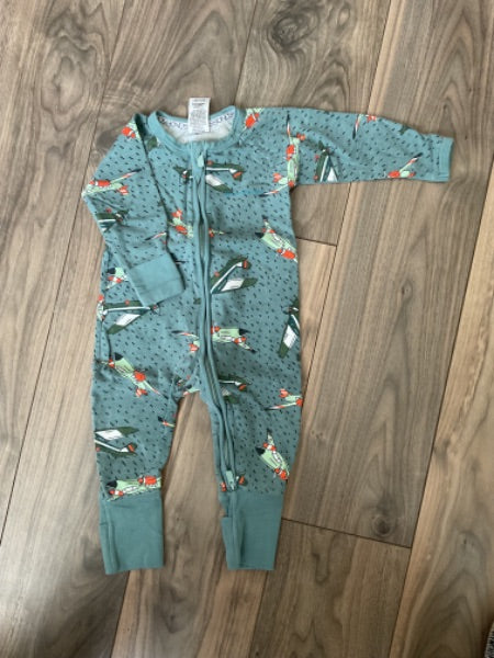 Baby Boy Green with Airplanes Bonds Sleeper, Kids 6 Month (3-6M)