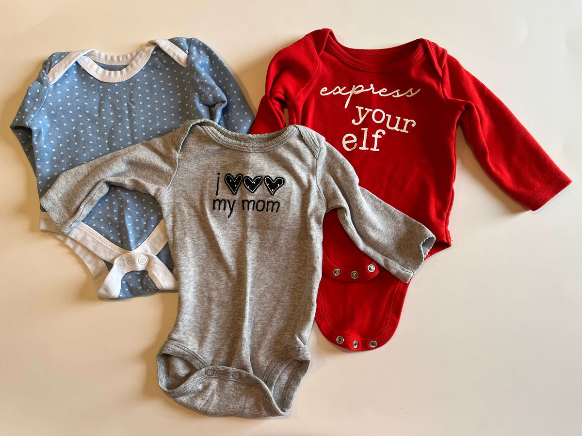 Girls 0-3 Long Sleeve Onesies, Kids 3 Month (0-3M)