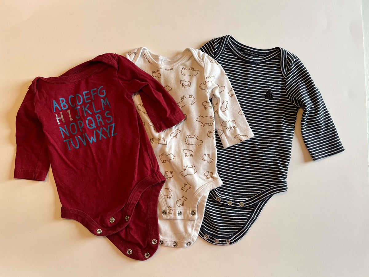 Long Sleeve Onesies 0-3 Months, Kids 3 Month (0-3M)