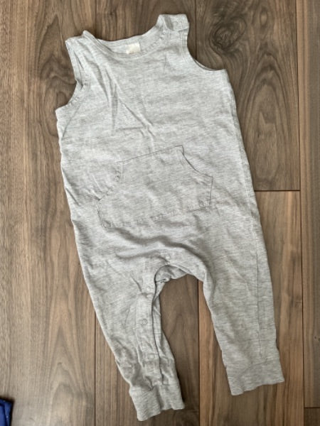 Grey Romper Overalls, Kids 12 Month (9-12M)