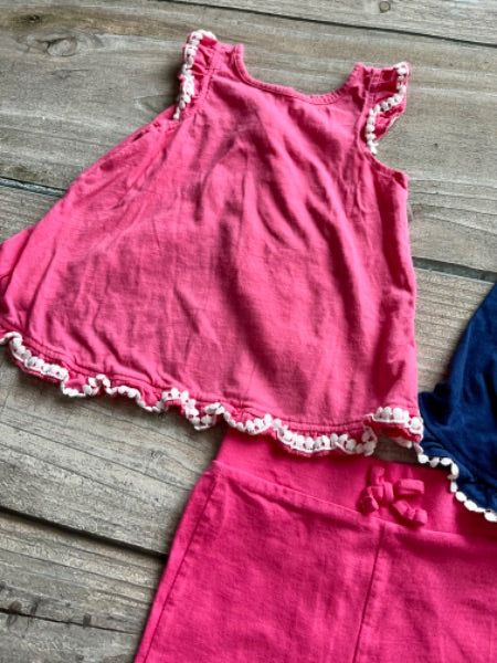 Old Navy size 2 girls pink capris and Joe Fresh 18-24m flowy tops, Kids 24 Month (18-24M)