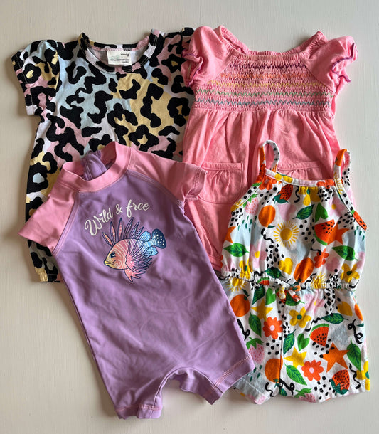 Girls 3-6 Month Summer Bundle , Kids 6 Month (3-6M)