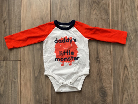 Orange Daddy’s Little Monster Onesie, Kids 9 Month (6-9M)