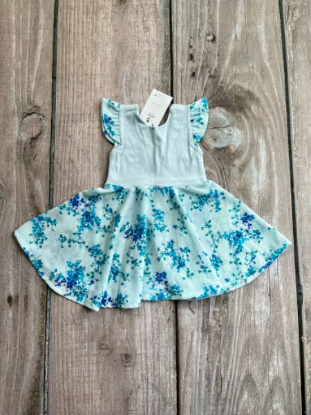 Small shop handcrafted 6-12m baby girl floral print dress, new with tags, Kids 12 Month (9-12M)