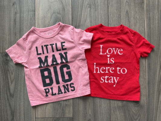 Red and Pink Baby Boy Tees, Kids 18 Month (12-18M)