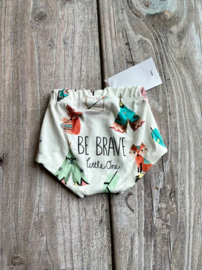 Small shop handcrafted 3-6m baby bummies/shorts, foxes/feathers, new with tags, Kids 6 Month (3-6M)