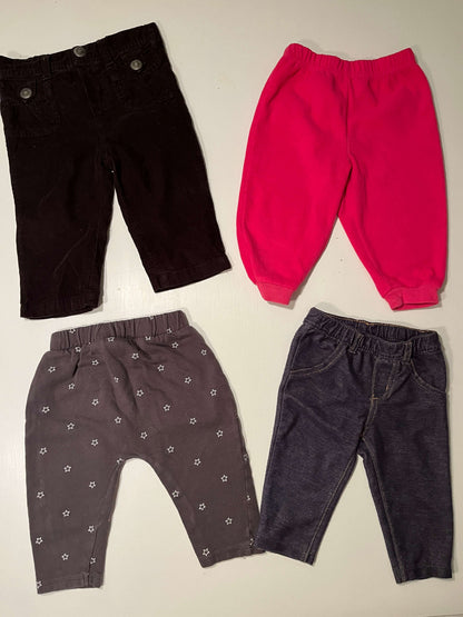 Girl's 6-12M Pants. Joe Fresh Corduroy 6-12M, George 6-12M, H&M 6-9M & Carter's 6M, Kids 9 Month (6-9M)
