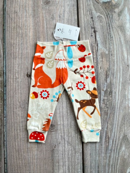 Small shop handcrafted 3-6m baby joggers, woodland animals, new with tags, Kids 6 Month (3-6M)