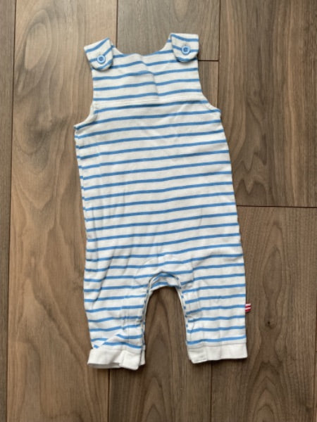 Blue and White Striped Overalls, Kids 6 Month (3-6M)