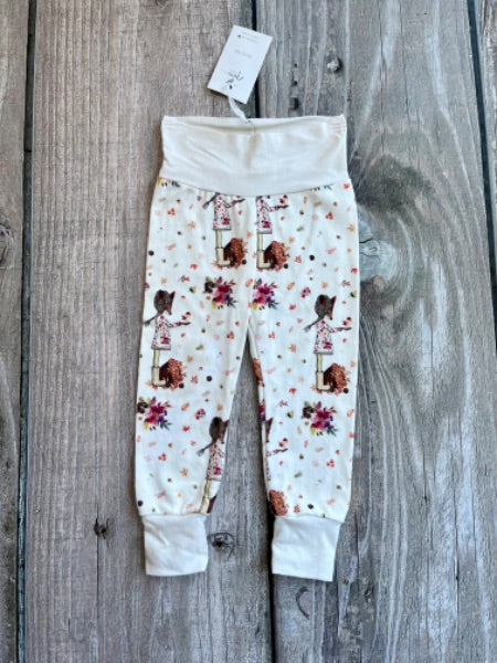 Small shop handcrafted 18-24m baby girls leggings, woodland floral fox, new with tags, Kids 24 Month (18-24M)