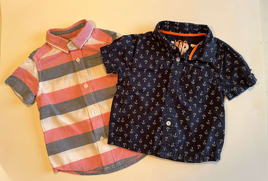 Boys' short sleeve button-up collar shirts, size 18-24 months, Joe Fresh & The Children's Place, Kids 24 Month (18-24M)