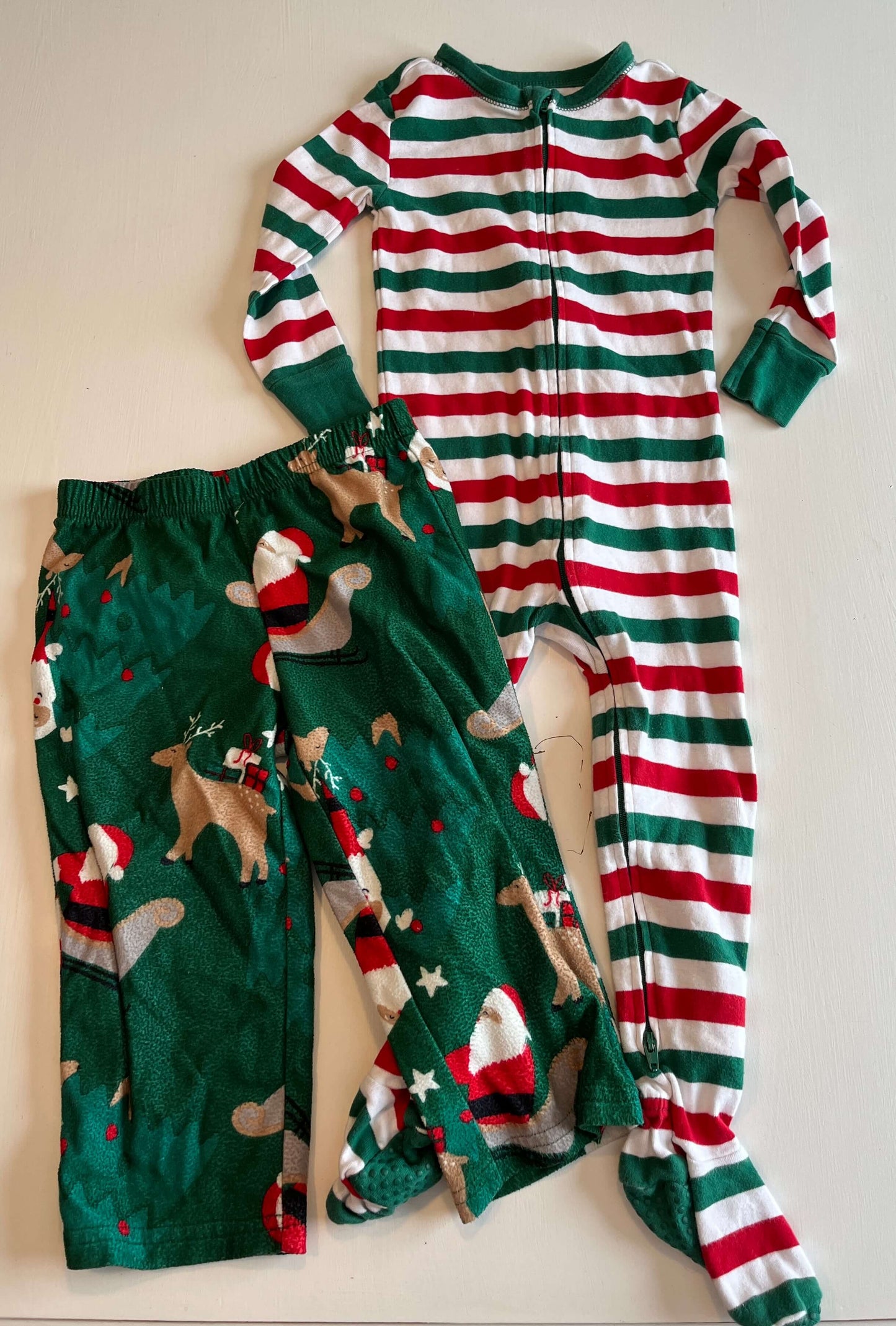Christmas Pyjamas. Old Navy 2T Footie pyjamas and Carter's 2T/2A Pants, Kids 2T