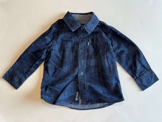 Boys Blue Camo Cherokee Button Down Shirt 18M, Kids 18 Month (12-18M)