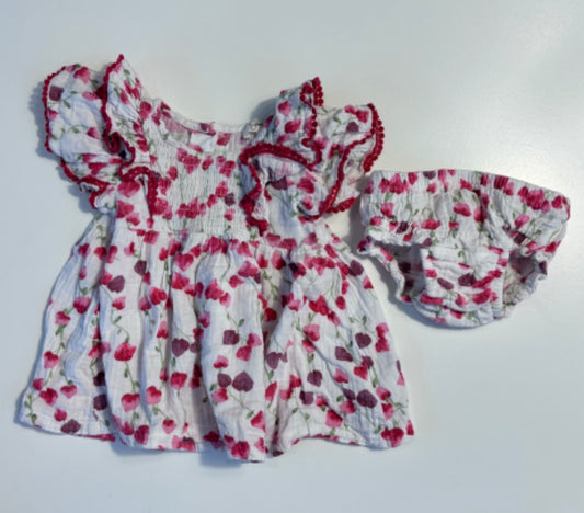 3-6m jessica simpson red poppy dress, Kids 6 Month (3-6M)