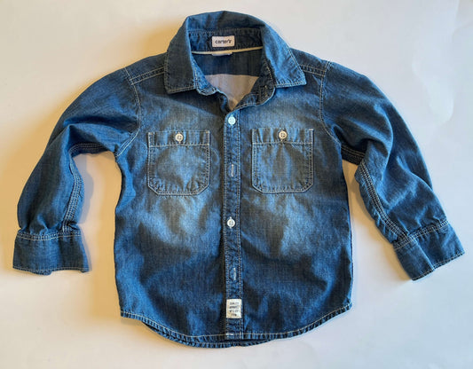 Boys Denim Button Up Shirt. Carter's 2T, Kids 2T