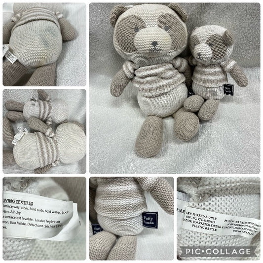 Panda large and small knitted plush