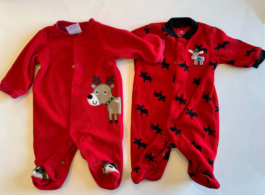 Set of two Newborn Christmas Sleepers. Carter's NB & Small Wonders NB, Kids Newborn