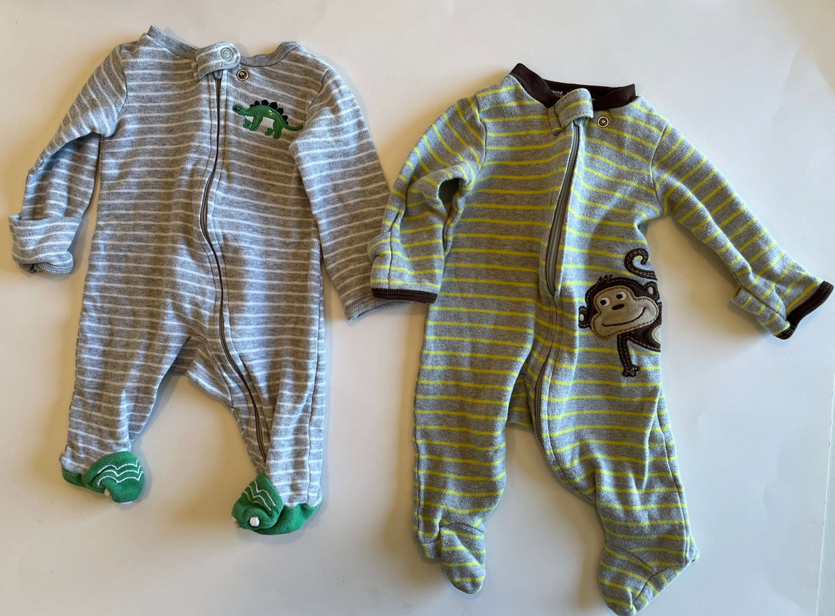 Set of Two Carter’s Newborn Boys Sleepers, Kids Newborn