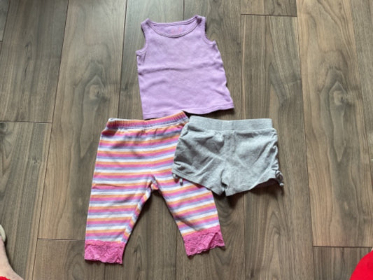 Baby Girl Tank, Leggings and Shorts, Kids 12 Month (9-12M)