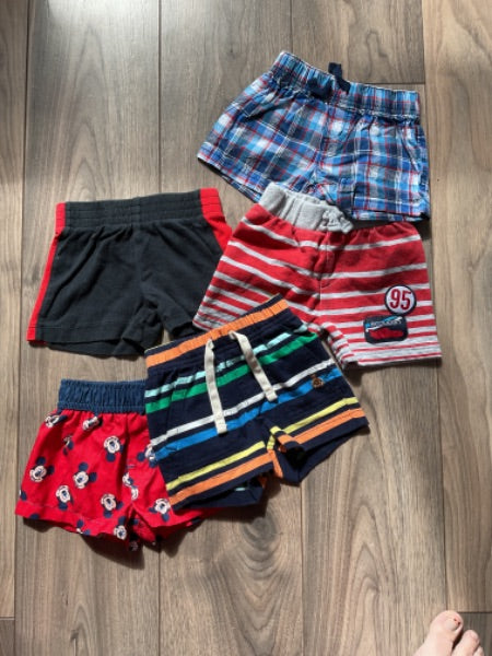 Baby Boy Shorts Bundle,  4 Pair and 1 Swim Pair all 0-3 Months, Kids 3 Month (0-3M)