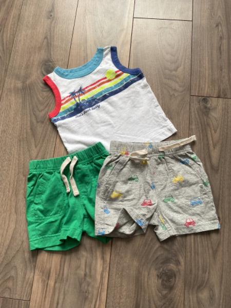 Baby Boy 6-12 Months Tank Top and 2 Pair Baby Gap Shorts, Kids 9 Month (6-9M)