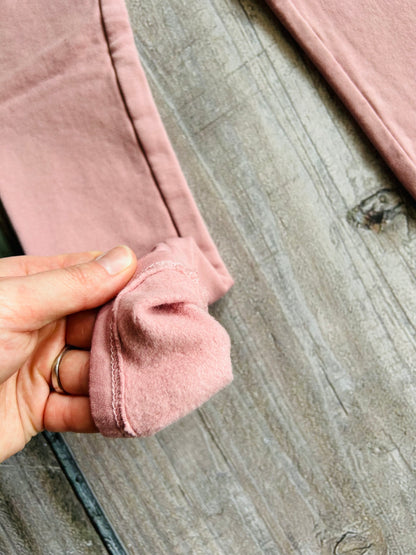 H&M size 5-6yrs girls olive green and dusty rose pink brushed leggings, like new, Kids 5/5T (extra small)