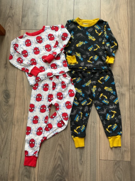 Spider-Man and Dinosaur Pajamas Size 2, Kids 2T